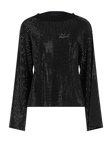 KARL LAGERFELD Jumper Black 84% Viscose, 14% Polyamide, 2% Elastane