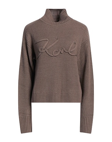KARL LAGERFELD Polo neck Khaki 50% Wool, 50% Acrylic