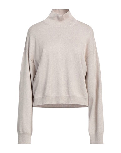 FABIANA FILIPPI Polo neck Sand 56% Merino Wool, 19% Viscose, 11% Silk, 8% Cashmere, 6% Polyester