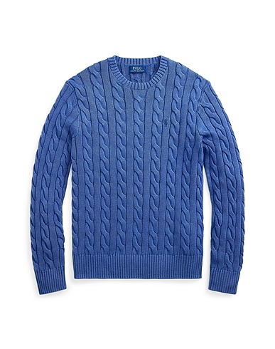 POLO RALPH LAUREN Jumper CABLE-KNIT GARMENT-DYED COTTON SWEATER
 Slate blue 100% Cotton