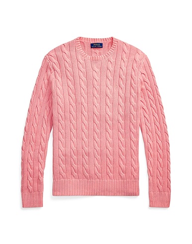 POLO RALPH LAUREN Pullover CABLE-KNIT MINERAL-DYED COTTON SWEATER
 Rosa 100% Cotone