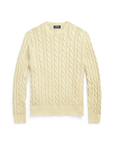 POLO RALPH LAUREN Pullover CABLE-KNIT MINERAL-DYED COTTON SWEATER
 Beige 100% Cotone