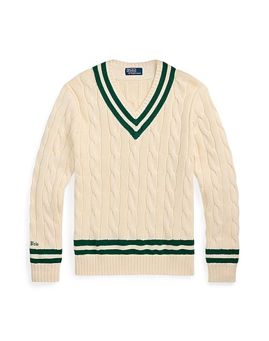 POLO RALPH LAUREN Jumper THE ICONIC CRICKET SWEATER
 Ivory 100% Cotton