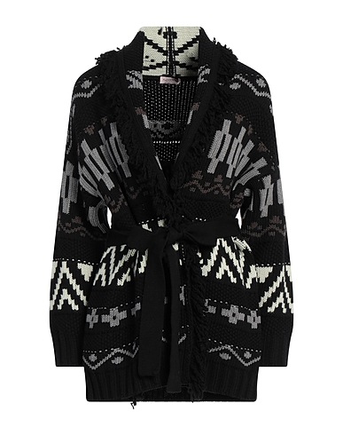 A.MANTÓ Cardigan Nero 40% Lana Merino, 30% Viscosa, 20% Poliammide, 10% Cachemire