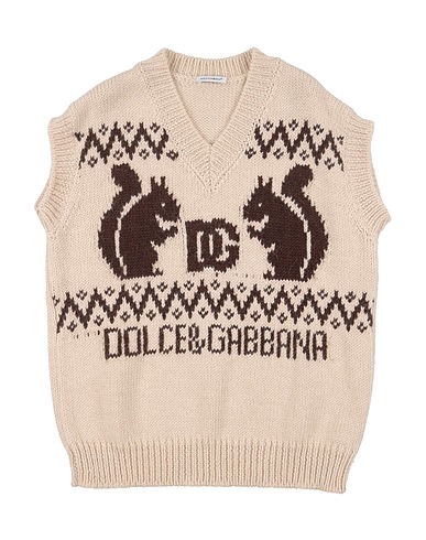 DOLCE&GABBANA Sleeveless sweater Beige 50% Virgin Wool, 50% Alpaca wool