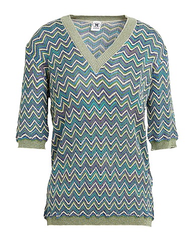 M MISSONI Pullover Militärgrün 44% Viskose, 30% Baumwolle, 15% Wolle, 8% Metallfaser, 3% Polyamid