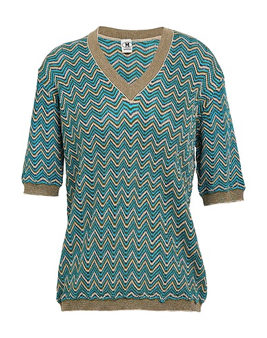 M MISSONI Sweater Turquoise 44% Viscose, 30% Cotton, 15% Wool, 8% Metallic fiber, 3% Polyamide