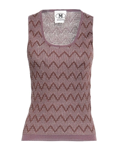 M MISSONI Top Brown 44% Viscose, 34% Wool, 22% Metallic fiber