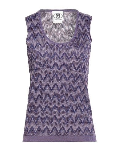 M MISSONI Top Purple 44% Viscose, 34% Wool, 22% Metallic fiber