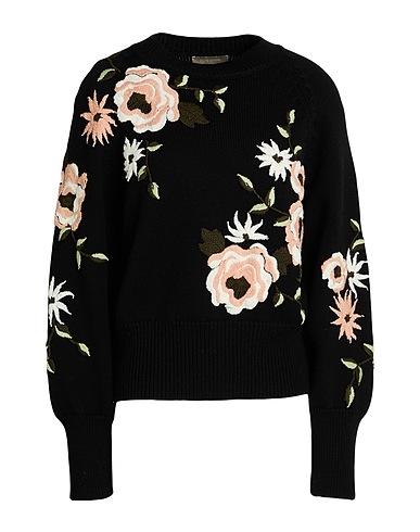ELIE SAAB Sweater Black 77% Virgin Wool, 7% Polyacrylic, 7% Wool, 7% Textile fibers, 2% Polyamide