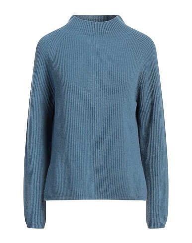'S MAX MARA Polo neck Slate blue 80% Wool, 20% Cashmere