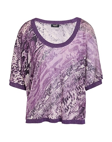 LIU •JO Jumper Purple 95% Viscose, 5% Metallic Polyester, Polyester