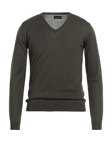 ROBERTO COLLINA Jumper Military green 100% Merino Wool