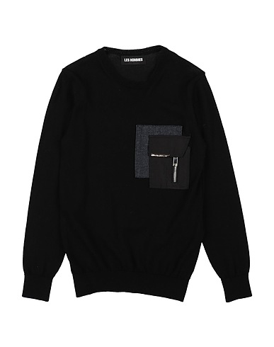 LES HOMMES Jumper Black 100% Cotton, Polyester