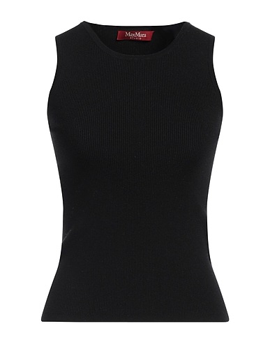 MAX MARA STUDIO Top Black 43% Silk, 35% Wool, 19% Polyamide, 3% Elastane