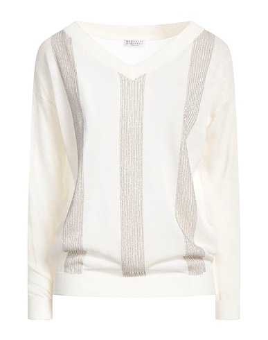 BRUNELLO CUCINELLI Jumper Ivory 85% Linen, 15% Polyamide