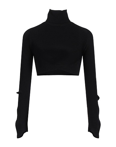 ALESSANDRO VIGILANTE Polo neck Black 67% Viscose, 33% Polyester