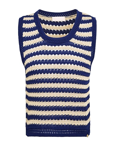 LIU •JO Maglia Gilet Blu notte 90% Viscosa, 10% Poliestere metallizzato