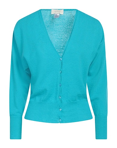VICOLO Cardigan Turquoise 55% Wool, 45% Cashmere