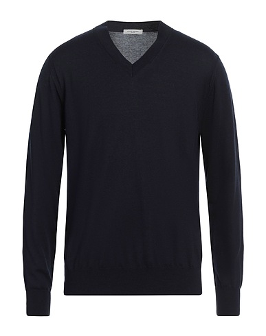 PAOLO PECORA Pullover Nachtblau 100% Schurwolle, Wolle, Polyamid, Elastan