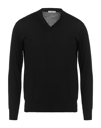 PAOLO PECORA Jumper Black 100% Virgin Wool, Wool, Polyamide, Elastane