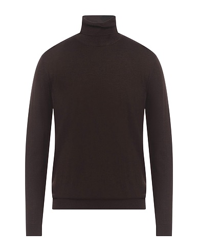 LARDINI Turtleneck Dark brown 75% Wool, 20% Silk, 5% Cashmere