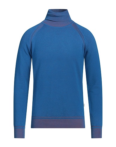 LIU •JO MAN Polo neck Azure 35% Viscose, 35% Acrylic, 30% Polyamide