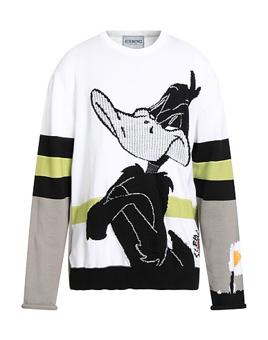 ICEBERG Pullover LOONEY TUNES Weiß 100% Baumwolle