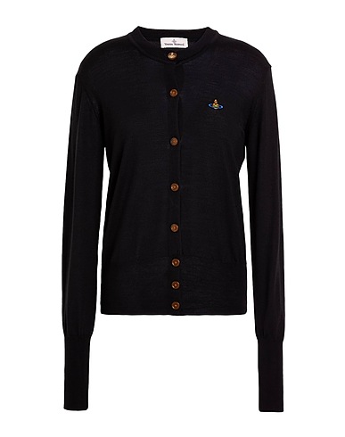 VIVIENNE WESTWOOD Cardigan Black 70% Merino Wool, 30% Silk