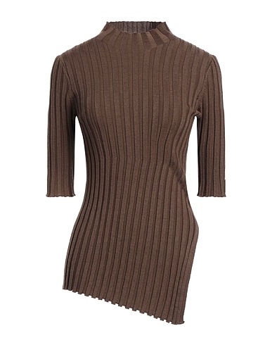 CALVIN KLEIN Polo neck Brown 42% Wool, 42% Lyocell, 16% Polyamide