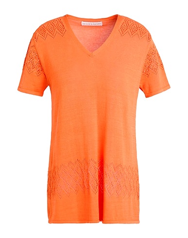 SKILLS & GENES Jumper Orange 85% Cotton, 10% Linen, 5% Silk
