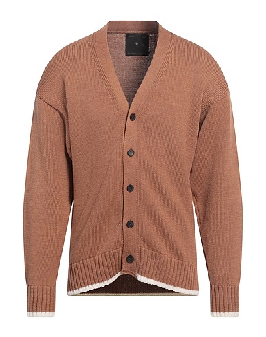LOW BRAND Strickjacke Kamel 100% Merinowolle