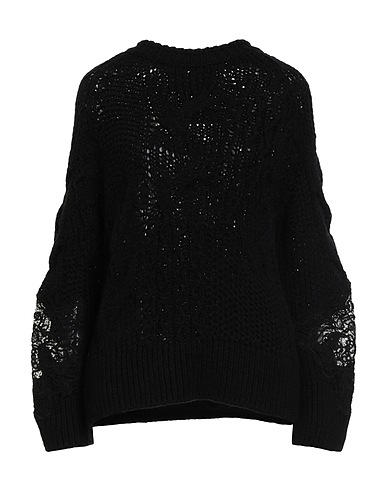 ERMANNO SCERVINO Jumper Black 70% Virgin Wool, 30% Acrylic, Cotton, Polyester, Polyamide