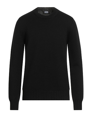 ALPHA STUDIO Pullover Nero 100% Lana Merino