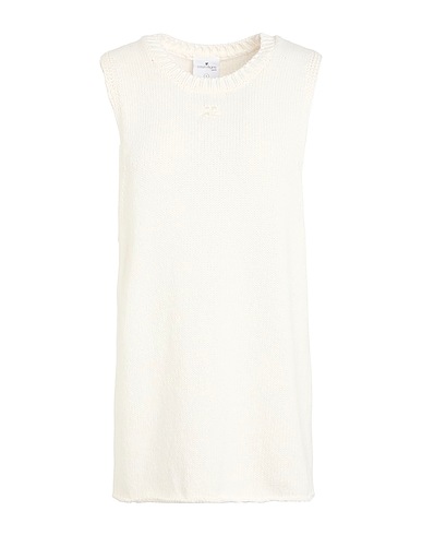 COURRÈGES Maglia Gilet Bianco 70% Cotone, 30% Lino