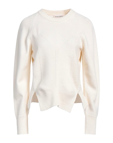 MCQUEEN Jumper Ivory 90% Wool, 10% Cashmere