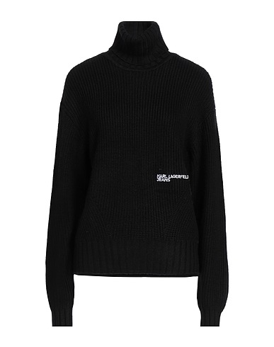 KARL LAGERFELD JEANS Rollkragenpullover Schwarz 50% Merinowolle, 50% Acryl