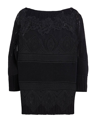 ERMANNO SCERVINO Sweater Black 100% Cotton, Polyester, Polyamide, Viscose