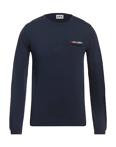 BERNA Pullover Blu notte 100% Cotone