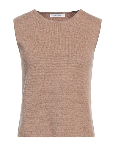 MAX MARA Sleeveless sweater Beige 70% Wool, 30% Cashmere