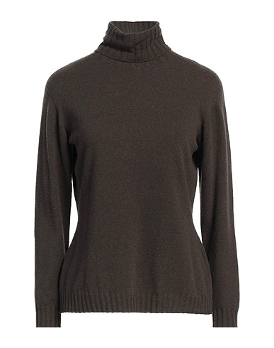 DIANA GALLESI Polo neck Dark brown 35% Polyamide, 30% Wool, 30% Viscose, 5% Cashmere
