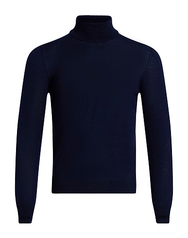 LARDINI Polo neck Midnight blue 100% Virgin Wool