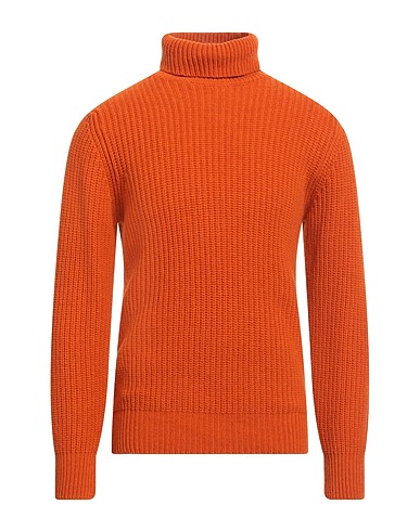 DANIELE ALESSANDRINI HOMME Polo neck Orange 70% Wool, 25% Polyamide, 5% Other Fibres