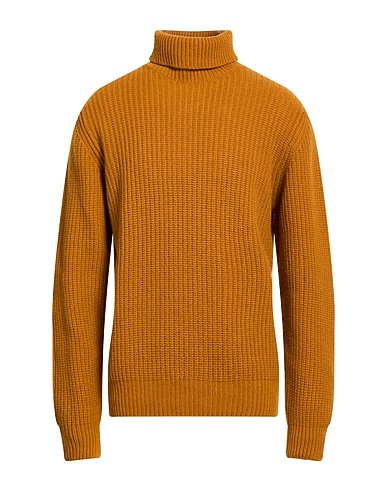 DANIELE ALESSANDRINI HOMME Polo neck Mustard 70% Wool, 25% Polyamide, 5% Other Fibres