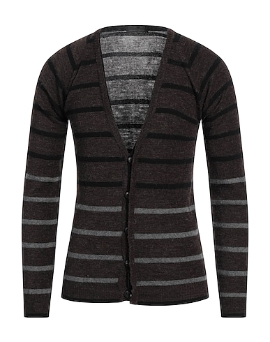 ROBERTO COLLINA Cardigan Dark brown 90% Alpaca wool, 10% Merino Wool