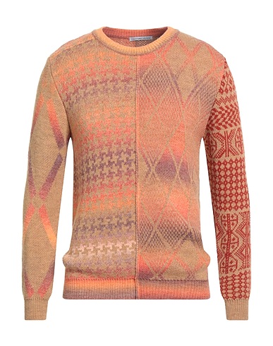GREY DANIELE ALESSANDRINI Jumper Orange 80% Acrylic, 15% Wool, 5% Alpaca wool