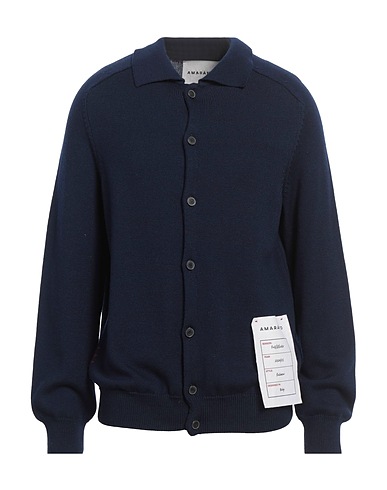 AMARANTO Cardigan Navy blue 100% Wool