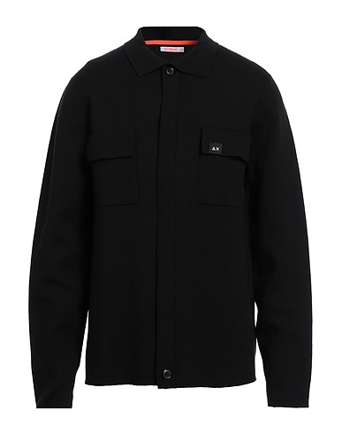 SUN 68 Cardigan Black 50% Merino Wool, 50% Cotton