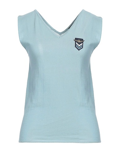 AERONAUTICA MILITARE Jumper Sky blue 100% Cotton, Viscose, Polyester, Metallic fiber