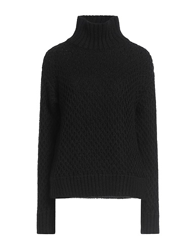 MOORER Polo neck Black 46% Acrylic, 28% Mohair wool, 19% Polyamide, 7% Polyester